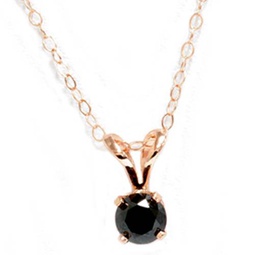 5/8ct black diamond solitaire pendant necklace 14k gold