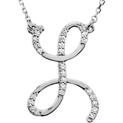 1/4ct diamond l initial pendant 18 necklace 14k white gold
