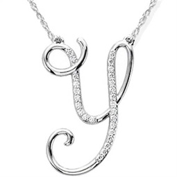 1/4ct diamond y initial pendant 18 necklace 14k white gold