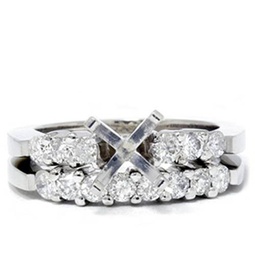 3/4ct diamond engagement matching ring setting semi mount
