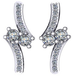 5/8ct forever us 2 stone diamond studs womens earrings 14k white gold 3/4 tall
