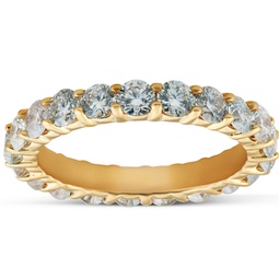 1 3/8 ct tdw diamond eternity ring shared prong anniversary band 14k yellow gold