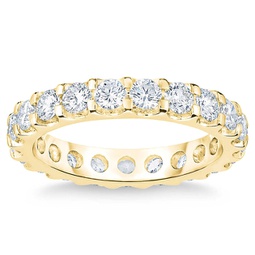 2 ct lab grown diamond eternity ring womens wedding band 14k yellow gold