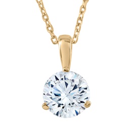 1/3ct diamond solitaire pendant ex3 lab grown igi certified yellow gold (gh/si)