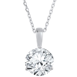 1 1/2 ct solitaire lab grown diamond pendant available in 14k and platinum
