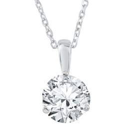 3/4 ct solitaire lab grown diamond pendant available in 14k and platinum