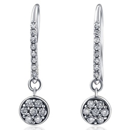 vs 3/8ct diamond hoops pave dangle earrings 18k white gold 1 tall