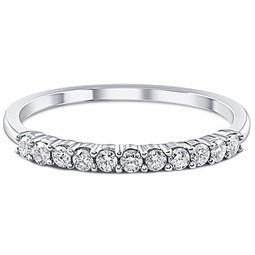 1/4ct 14k white gold diamond wedding stacker guard ring