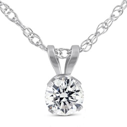 1/3 ct diamond solitaire pendant necklace in 14k white or yellow gold lab grown