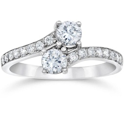 1 3/4 ct 2-stone forever us lab grown diamond engagement ring 14k white gold
