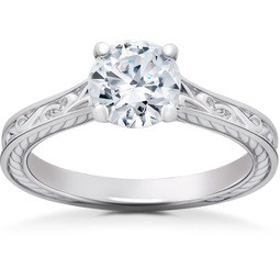 1 ct eco friendly lab grown vintage diamond solitaire sophia engagement ring 14k