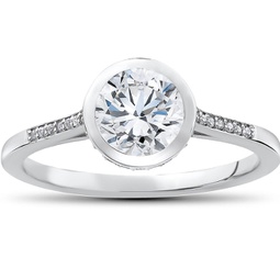 1 1/10 ct lab grown diamond aria engagement ring 14k white gold