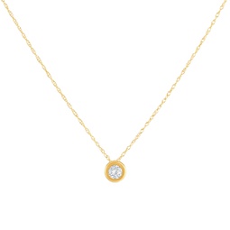 1/4ct diamond bezel pendant solitaire necklace 14k yellow gold lab grown
