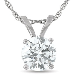 1/2 carat solitaire lab grown diamond pendant 14k white gold