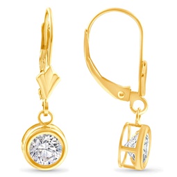 1.80ct diamond lab grown dangle lever back hoop earrings 14k yellow gold