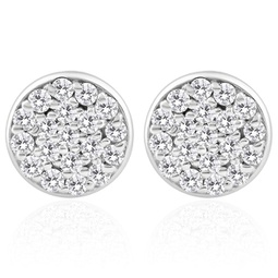 3/8 ct ex3 lab grown diamond pave studs womens earrings lab grown 14k white gold 8mm