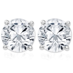1 1/4ct natural round certified diamond studs in 14k white or yellow gold