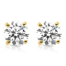 1/2ct certified diamond screw back studs in 14k white or yellow gold lab grown
