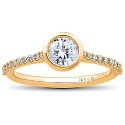 3/4 ct charlotte lab created diamond engagement ring 14k yellow gold