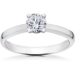 1/2 ct lab grown diamond elizabeth solitaire engagement ring 14k white gold