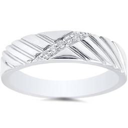 mens diamond 14k white gold wedding ring