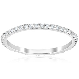 3/8ct diamond eternity ring 14k white gold womens stackable wedding band