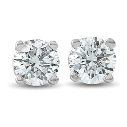 1/3 ctw 14k white gold diamond stud earrings igi certified