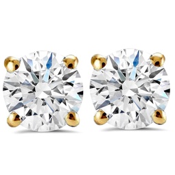 1ct tw diamond screw back studs in 14k white or yellow gold lab grown