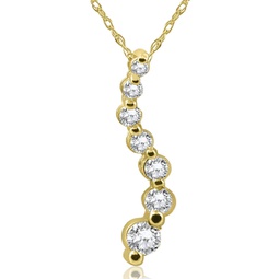1/2ct diamond journey pendant necklace 14k yellow gold
