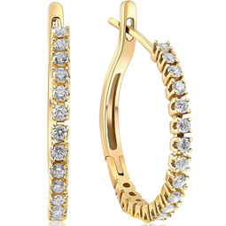 1/2 cttw diamond hoops in 10k white or yellow gold 1 tall