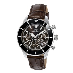 brandon mens leather black and brown watch 1012cbrl