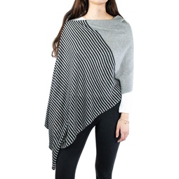 Cashmere Cowlneck Ribbed Poncho