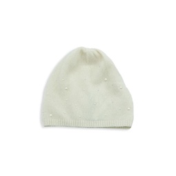 Pearl & Crystal Embellished Cashmere Beanie