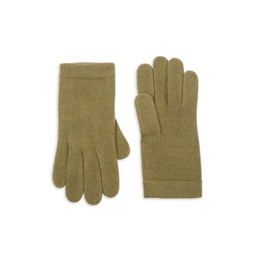 Ribbed Cuff Cashmere Gloves