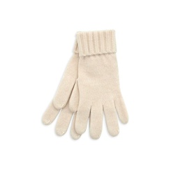 Rib Trim Cashmere Gloves