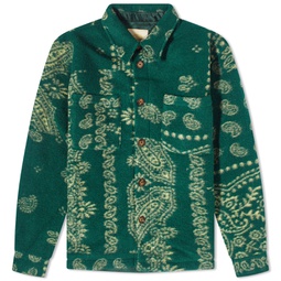 Portuguese Flannel Abstract Paisley Overshirt Green
