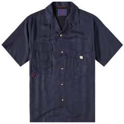 Portuguese Flannel Outdoors Multi-Pocket Vacation Shirt Navy