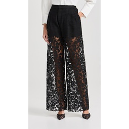 Pleat Front Corded Lace Pants