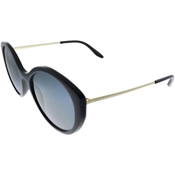 Prada PR 18XS 1AB5Z1 Black Plastic Round Sunglasses Grey Polarized Lens