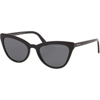 Prada Catwalk PR 01VS 1AB5Z1 Black Plastic Cat-Eye Sunglasses Grey Polarized Lens