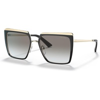 Prada PR 58WS AAV0A7 Black Pale Gold Metal Square Sunglasses Grey Gradient Lens