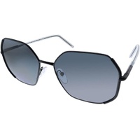 Prada PR 52WS 1AB5Z1 Black Metal Geometric Sunglasses Grey Polarized Lens