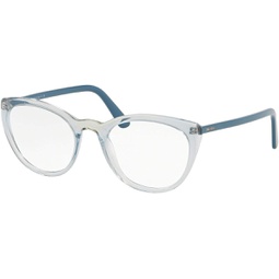 Prada PR07 VVF - 3251O1 Eyeglasses Transp Azure/Transp Green 53mm