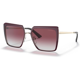 Prada PR 58WS VIY412 Burgundy Plastic Square Sunglasses Purple Gradient Lens