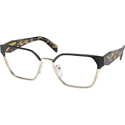 Prada PR 63WV Womens Eyeglasses Black/Pale Gold 53