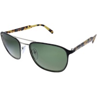 Prada PR 75VS 5240B2 Black Metal Square Sunglasses Green Lens