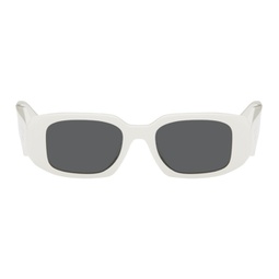 White Rectangular Sunglasses 241208F005007