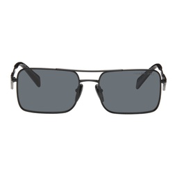 Black Rectangular Sunglasses 241208F005045