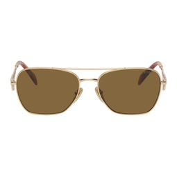 Gold Triangle Logo Sunglasses 241208M134016
