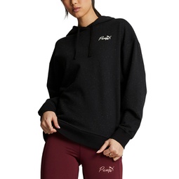 Womens Live In Cotton Pullover Logo Hoodie